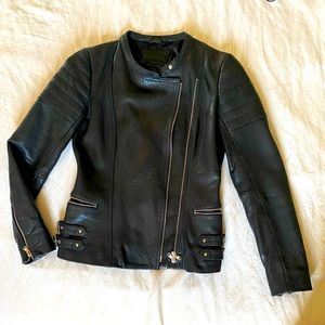 Danier Black Leather Jacket Size XS